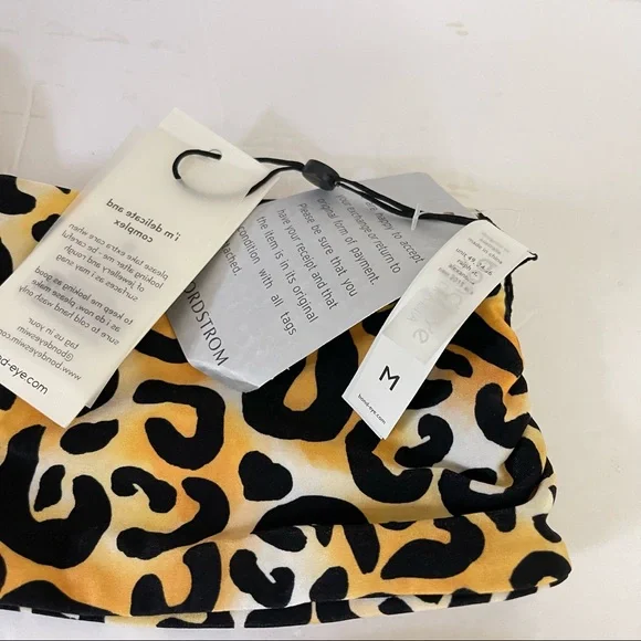 Bound by Bond Eye Golden Leopard Print Bikini Swim Set Size Small bottom Med Top - Picture 4 of 8